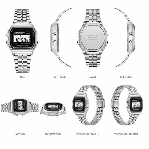 Digitaluhr herren edelstahl - herren,